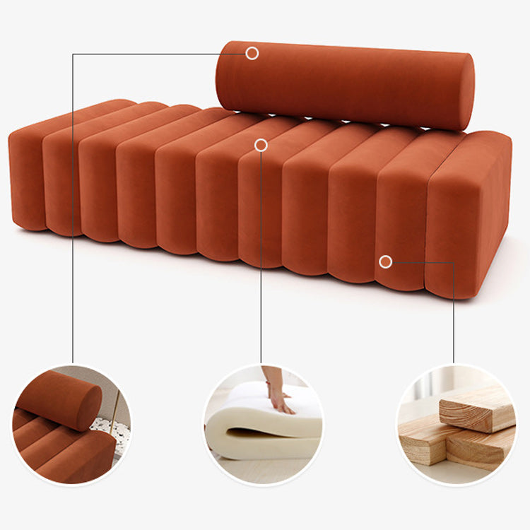 16.92" H Velvet Armless Sofa Statement Modern Sofa for Living Room