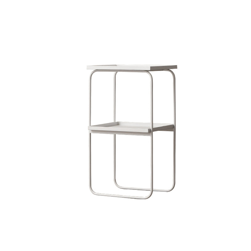 Mid-Century Tray Side Table Iron Sled Base End Table with Shelf