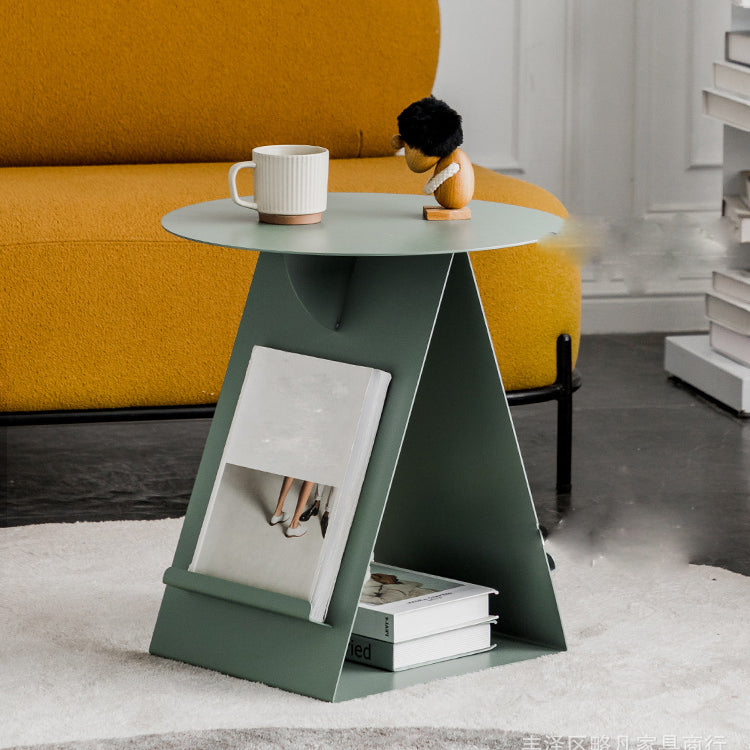 Mid-Century Abstract End Table Metal Round Side End Table for Living Room