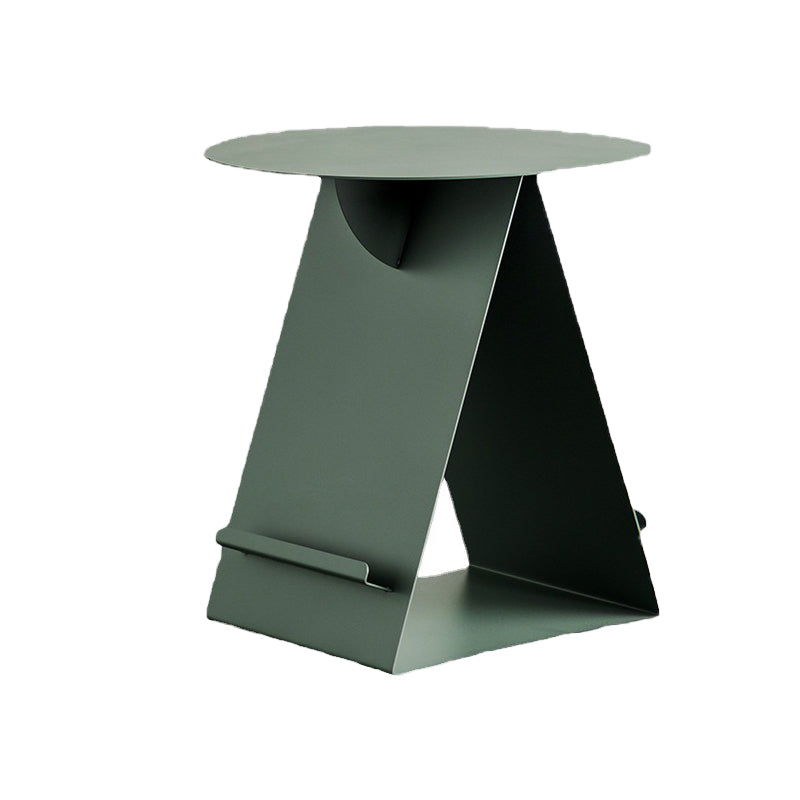 Mid-Century Abstract End Table Metal Round Side End Table for Living Room