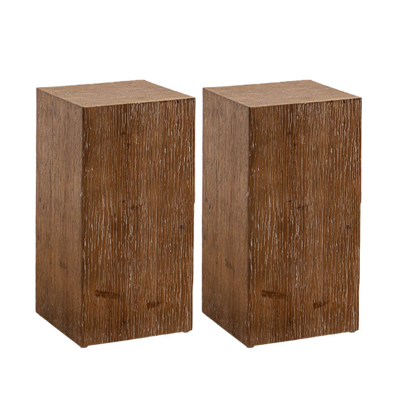 Modern 11.81" Wide Square Top Side Table Brown Wooden End Table