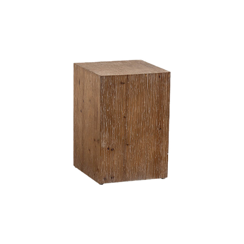 Modern 11.81" Wide Square Top Side Table Brown Wooden End Table