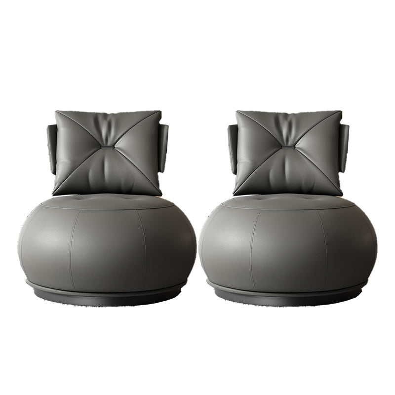 Faux Leather Parsons Chair Armless Chair with Pillow Back, 32.28" Wide