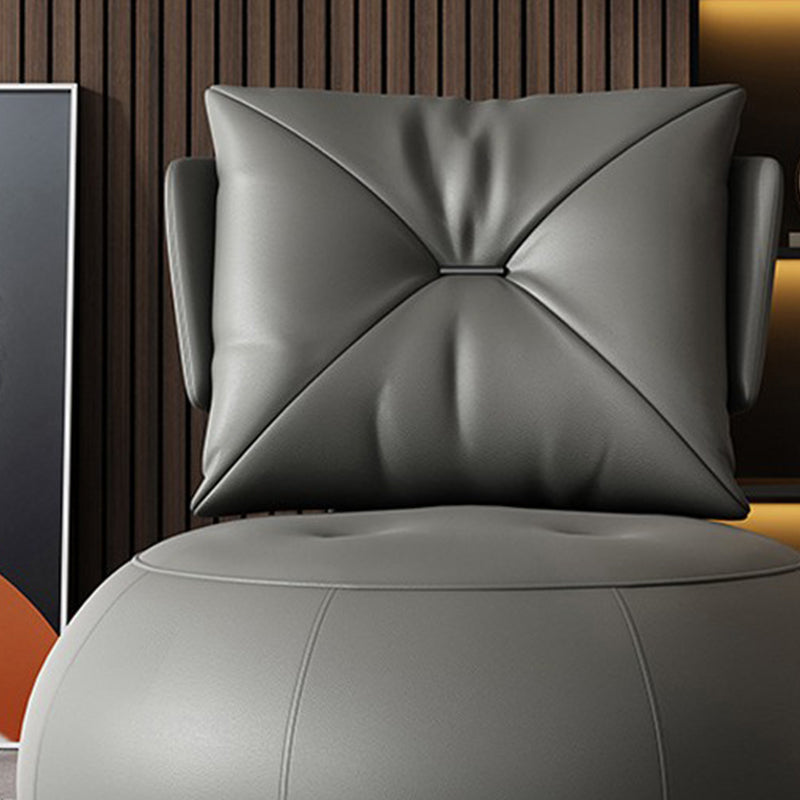 Faux Leather Parsons Chair Armless Chair with Pillow Back, 32.28" Wide