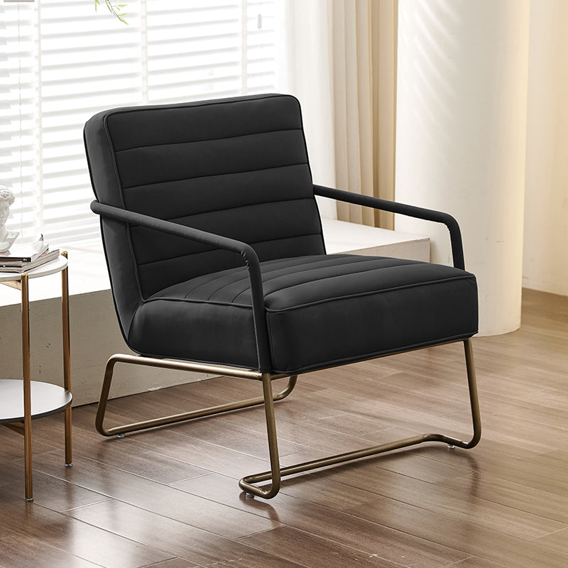 Arms Included Lounge Chair Living Room Chair with Gold Tone Legs