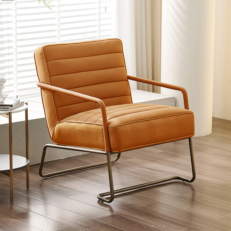 Arms Included Lounge Chair Living Room Chair with Gold Tone Legs