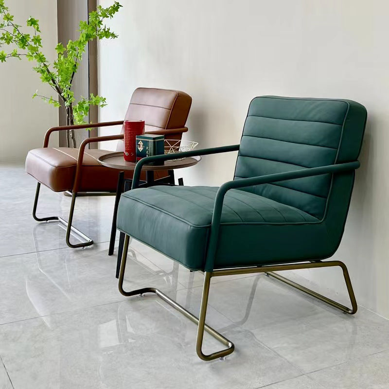 Arms Included Lounge Chair Living Room Chair with Gold Tone Legs