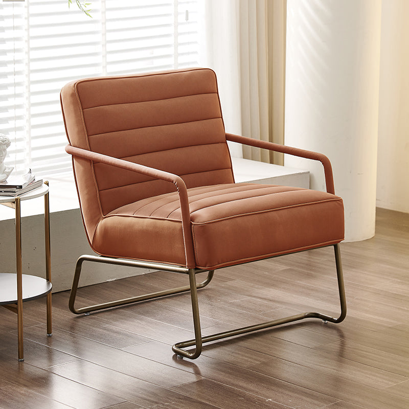 Arms Included Lounge Chair Living Room Chair with Gold Tone Legs