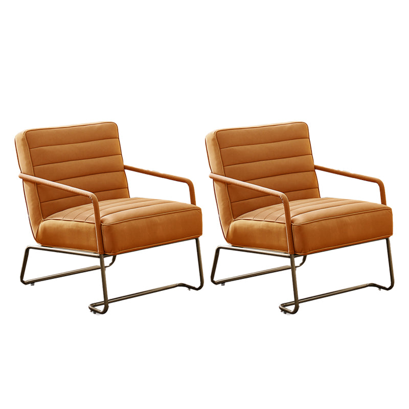 Arms Included Lounge Chair Living Room Chair with Gold Tone Legs