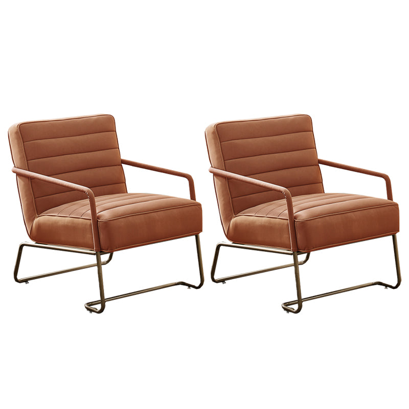 Arms Included Lounge Chair Living Room Chair with Gold Tone Legs