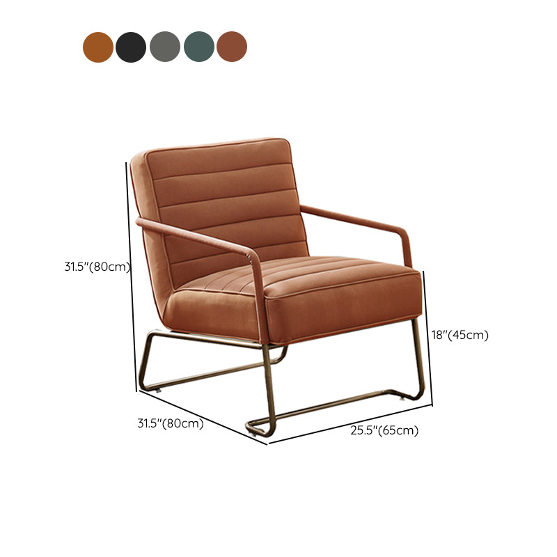 Arms Included Lounge Chair Living Room Chair with Gold Tone Legs