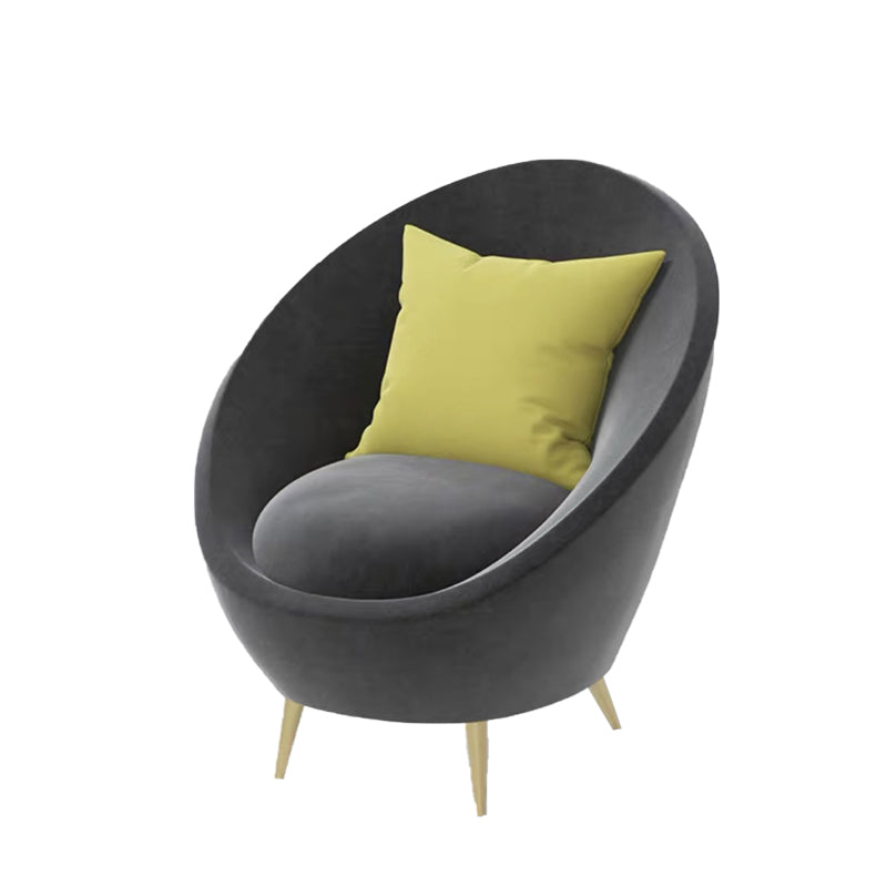 Basic Four Leg Balloon Chair Living Room Chair with Gold Tone Legs