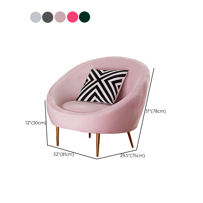 Basic Four Leg Balloon Chair Living Room Chair with Gold Tone Legs