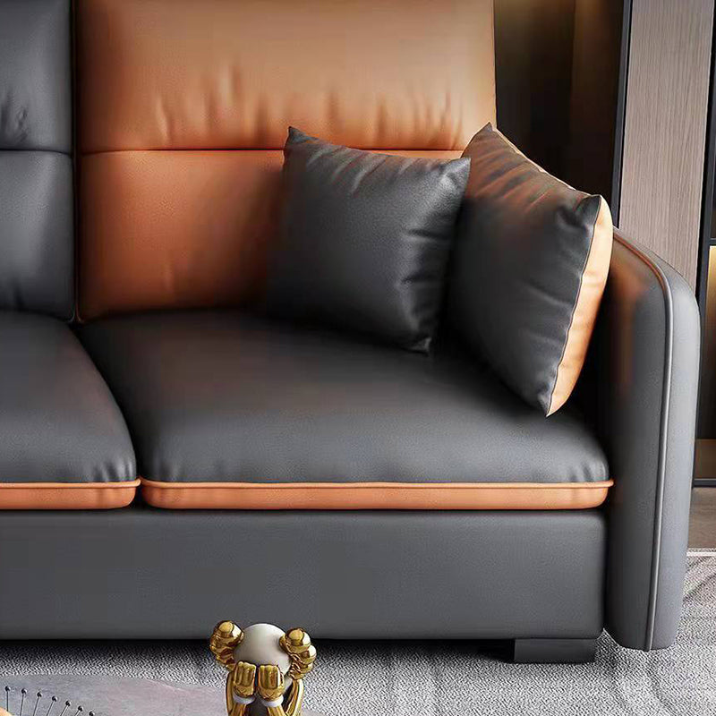 66" Wide Contemporary Sectional Sofa Leather L-Shape Sectionals