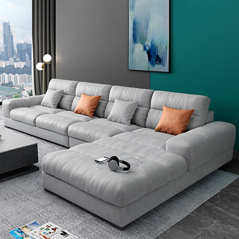 71" Wide Modern Sectional Sofa Leather Sectionals with Bostol Pillows