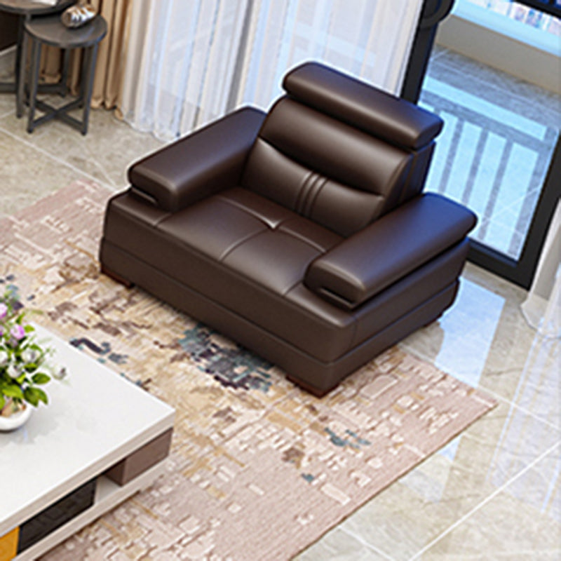 Contemporary Sectional Sofa Tufted Genuine Leather Sectionals