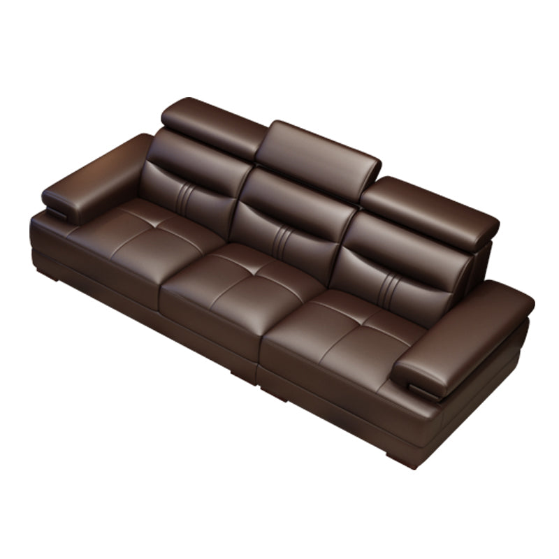 Contemporary Sectional Sofa Tufted Genuine Leather Sectionals