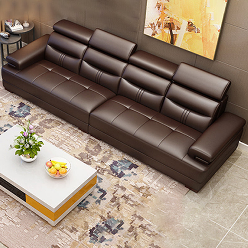 Contemporary Sectional Sofa Tufted Genuine Leather Sectionals