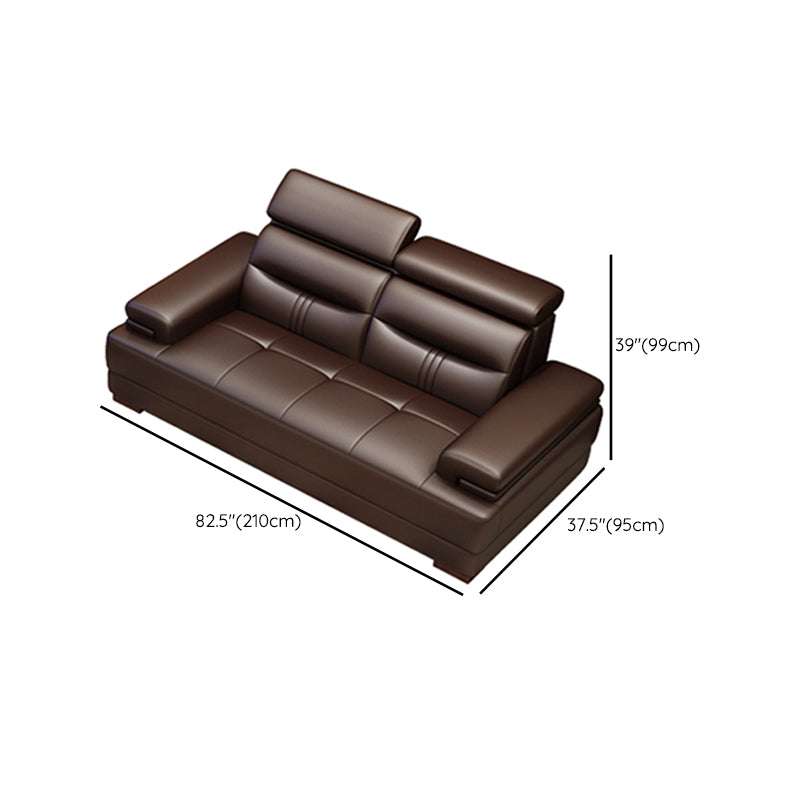 Contemporary Sectional Sofa Tufted Genuine Leather Sectionals