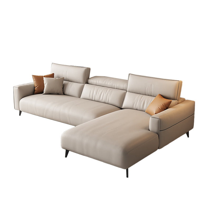 Contemporary Sectional Sofa Cushion Back Faux Leather Sectionals