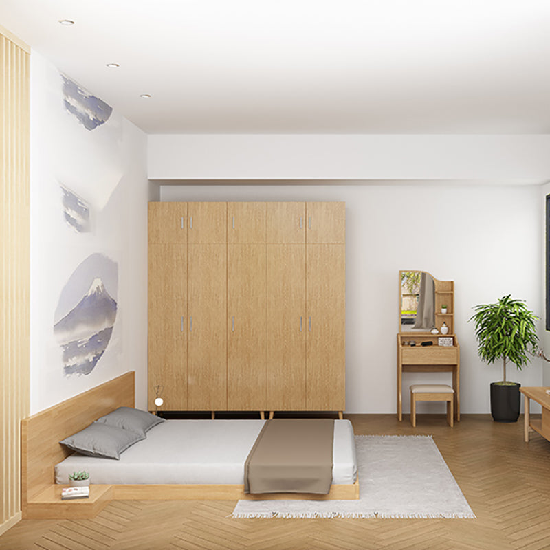 Solid Wood Platform Bed Mid-Century Modern Platform Bed Frame Mattress Included