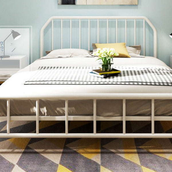 Metal Open-Frame Bed Scooped Solid Color Slat Bed with Custom Gold Leg