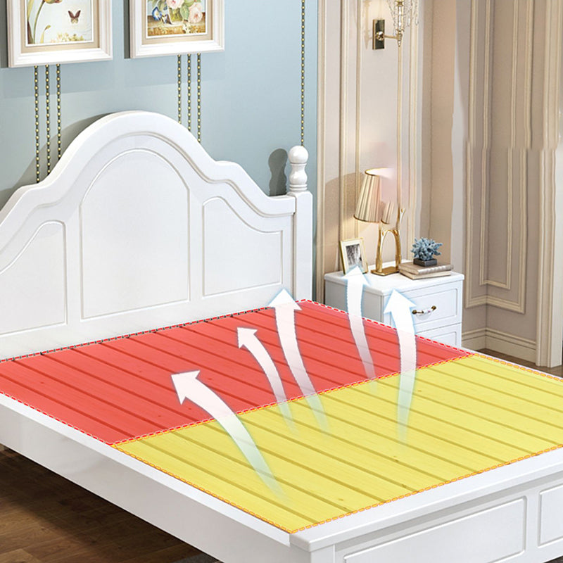 Victorian Style White Standard Bed Pine Wood Bed Frame with Custom Gold Legs