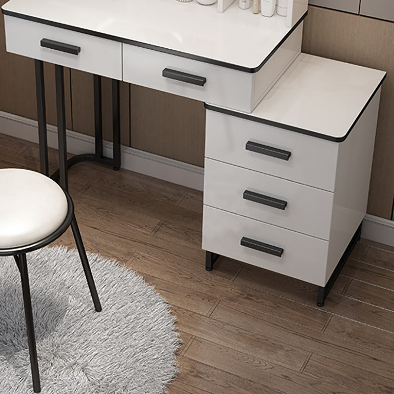 Mirrored Vanity Bedroom Make-up Vanity Table Set with 5 Drawers in White