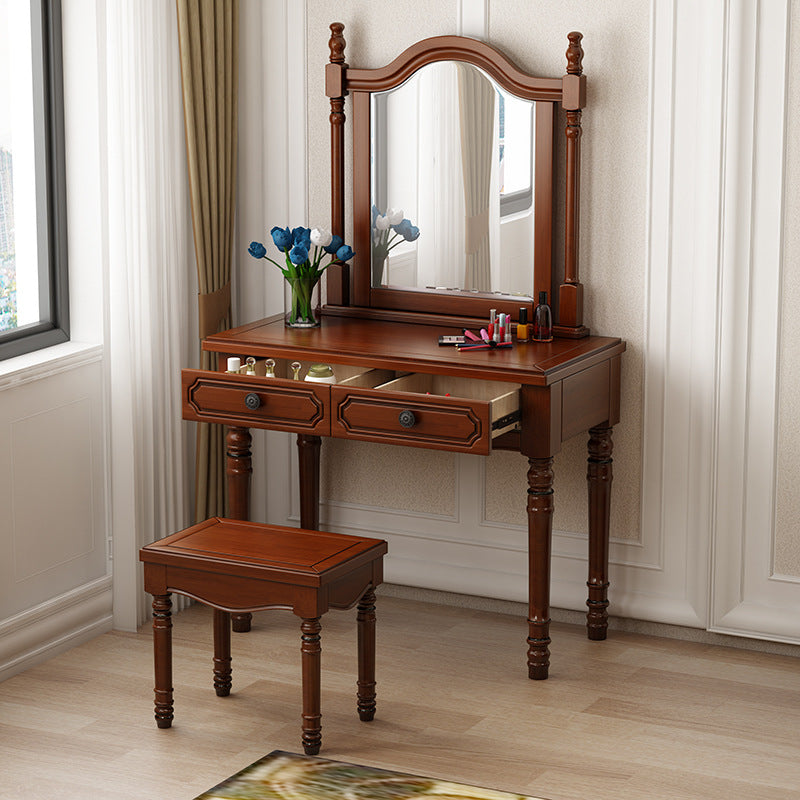 19.68" Wide Vanity Set with Drawer Rubberwood Make-up Vanity
