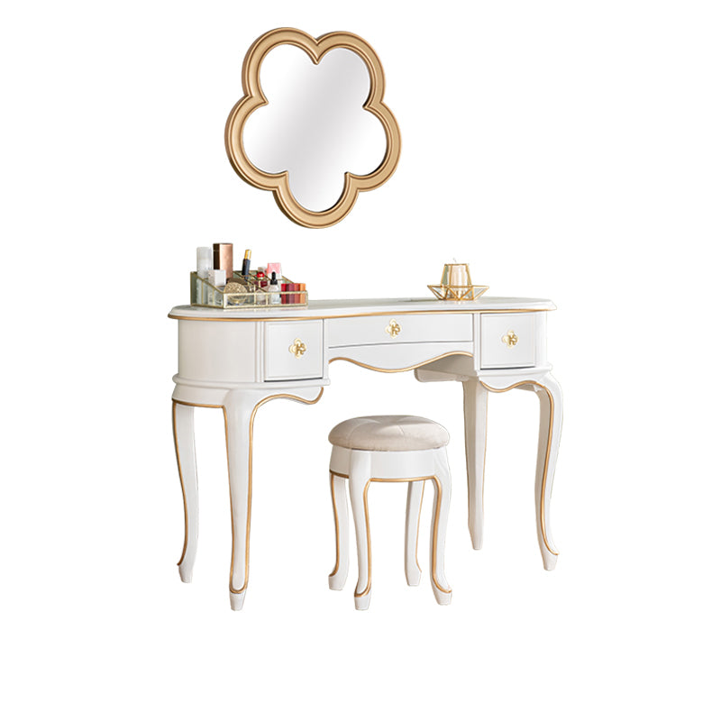 Victorian 3-Drawer Makeup Counter Solid Wood Vanity Dressing Table