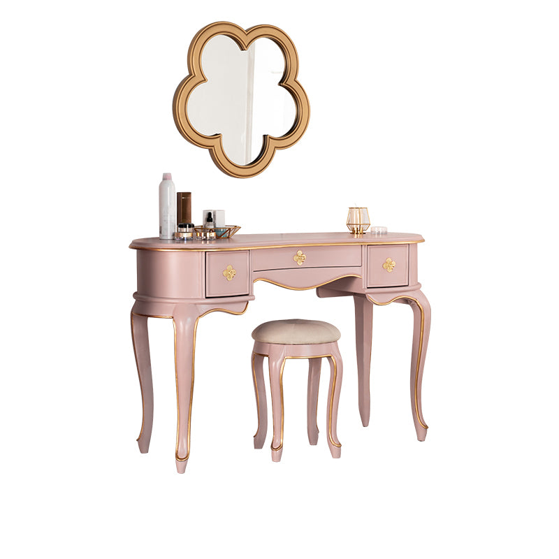 Victorian 3-Drawer Makeup Counter Solid Wood Vanity Dressing Table
