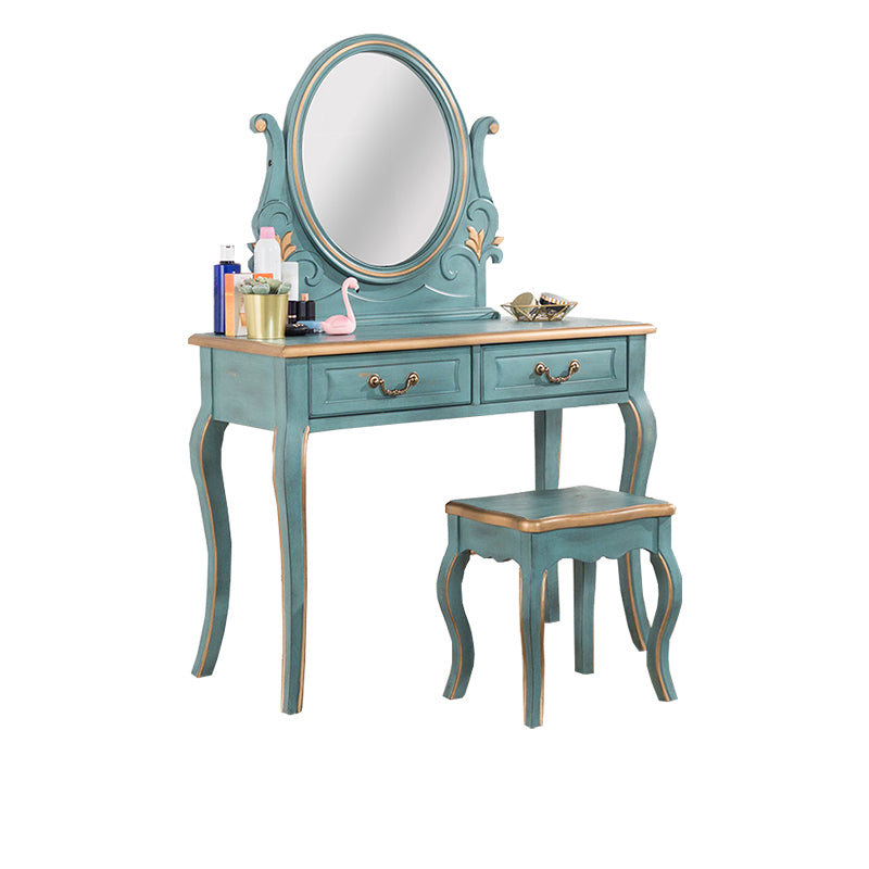Victorian Make-up Vanity with Drawer and Mirror, Solid Wood Vanity Dressing Table