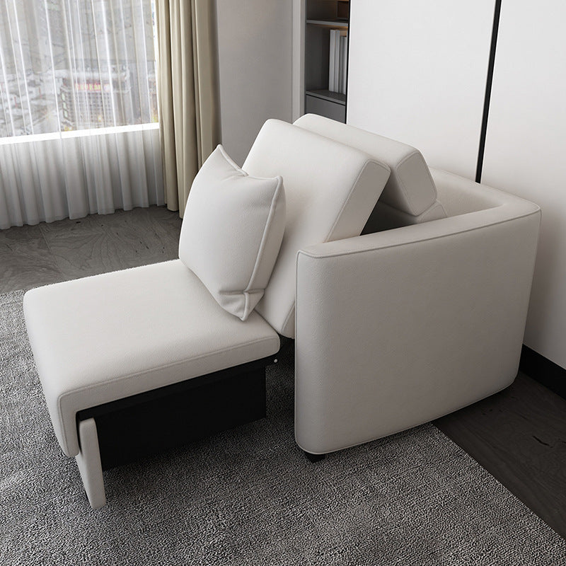 Metal Frame Futon Chairs Faux leather Square Arms Sofa Bed with Upholstered, 31.49" Wide