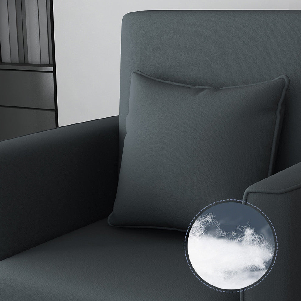 Metal Frame Futon Chairs Faux leather Square Arms Sofa Bed with Upholstered, 31.49" Wide