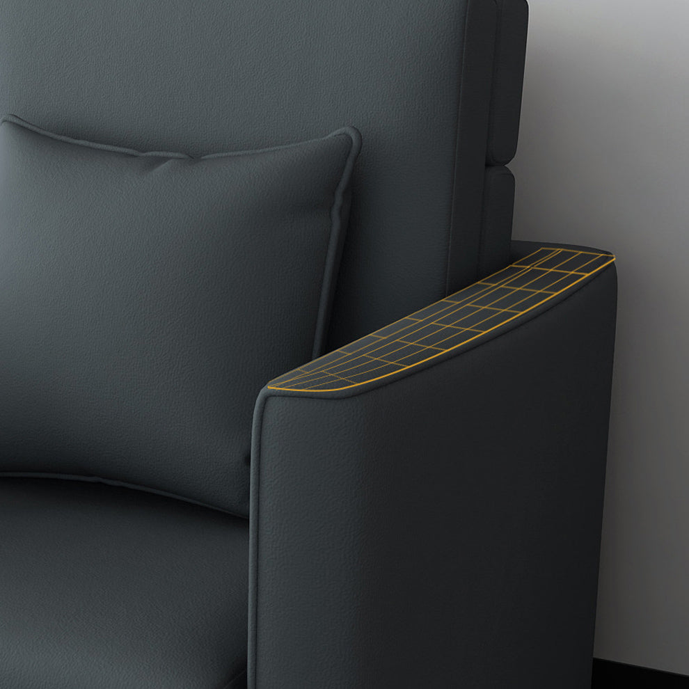 Metal Frame Futon Chairs Faux leather Square Arms Sofa Bed with Upholstered, 31.49" Wide