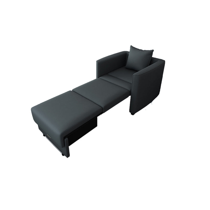 Metal Frame Futon Chairs Faux leather Square Arms Sofa Bed with Upholstered, 31.49" Wide