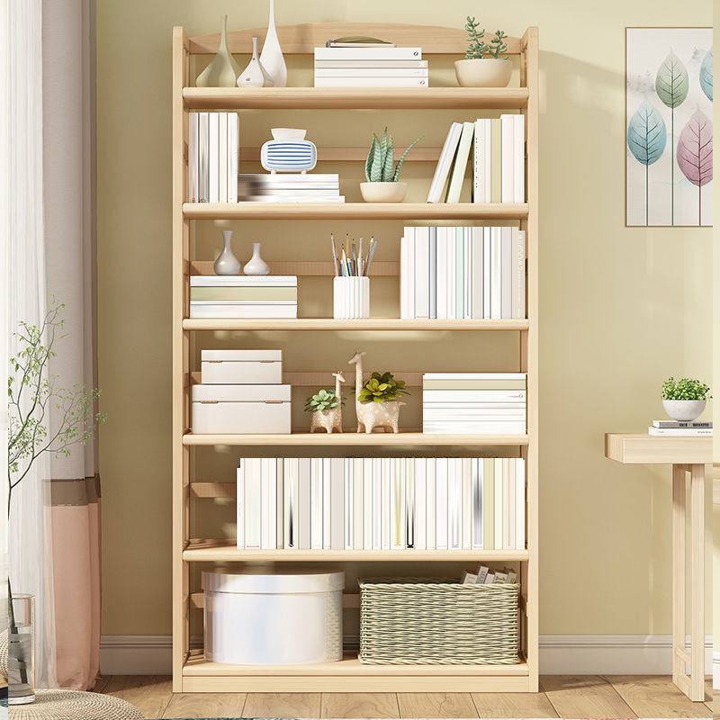 Contemporary Open Shelf Bookcase Wood Bookshelf with Shelves for Living Room