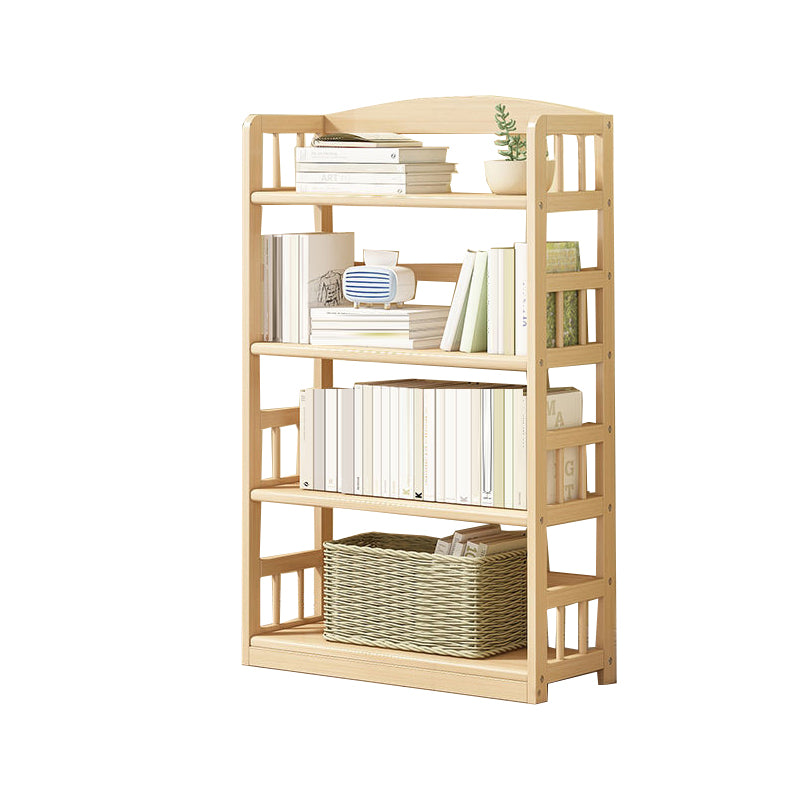 Contemporary Open Shelf Bookcase Wood Bookshelf with Shelves for Living Room