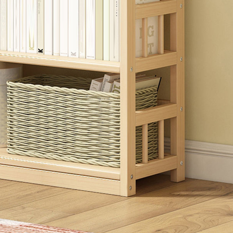 Contemporary Open Shelf Bookcase Wood Bookshelf with Shelves for Living Room