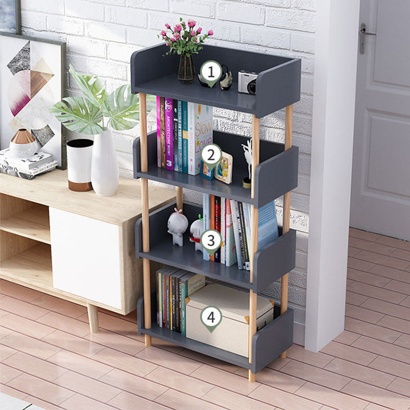 Modern Etagere Shelf Bookcase Engineered Wood Open Bookcase for Study Room