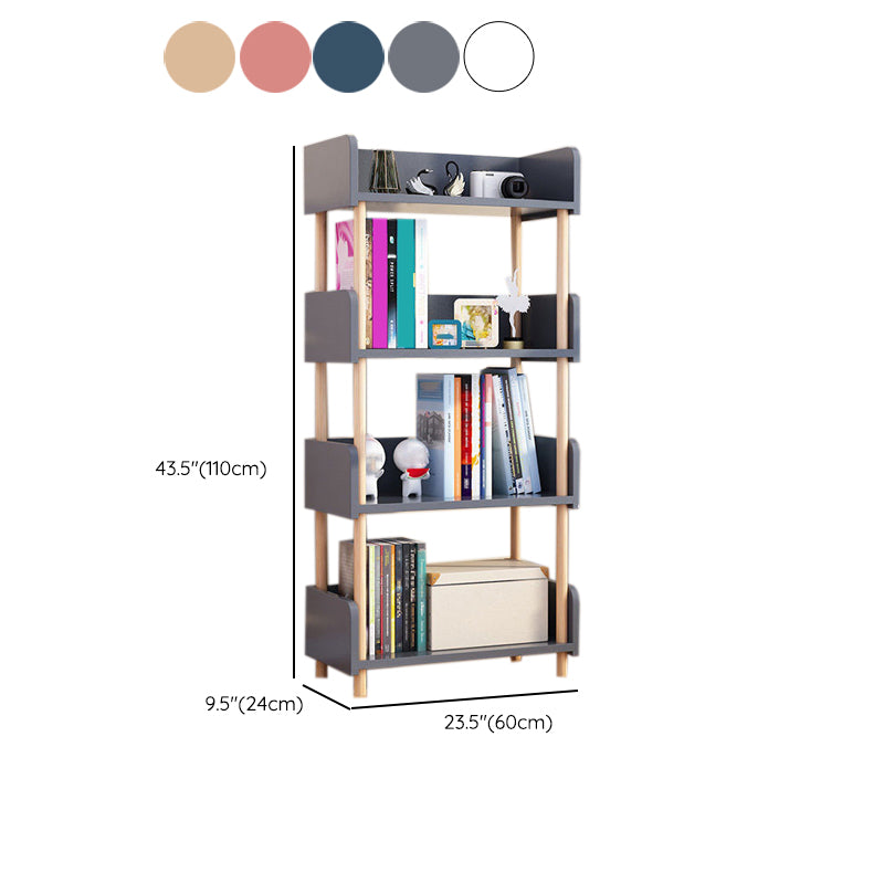 Modern Etagere Shelf Bookcase Engineered Wood Open Bookcase for Study Room