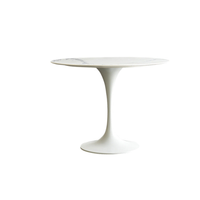 Modern Round Table Sintered Stone Table with Metal Legs for Home
