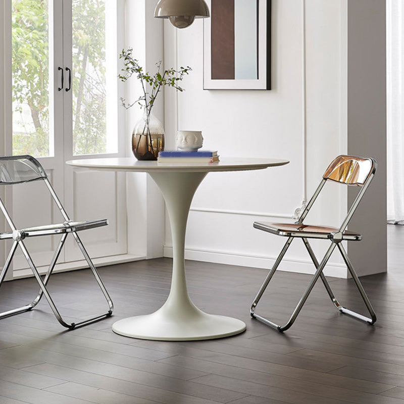 Modern Round Table Sintered Stone Table with Metal Legs for Home