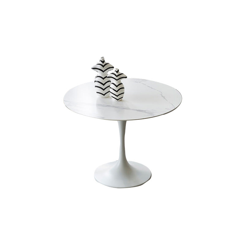 Modern Round Table Sintered Stone Table with Metal Legs for Home