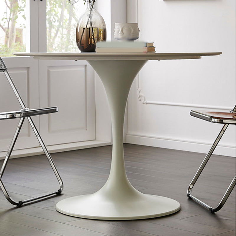 Modern Round Table Sintered Stone Table with Metal Legs for Home