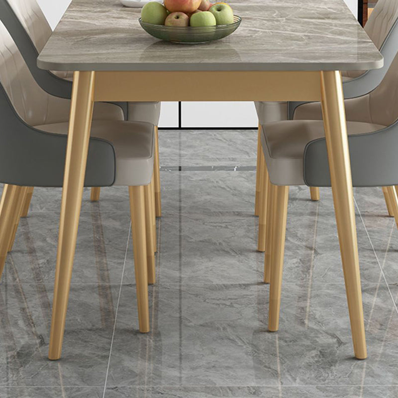 Rectangle 4 Legs Dining Table Modern Stone Table for Kitchen