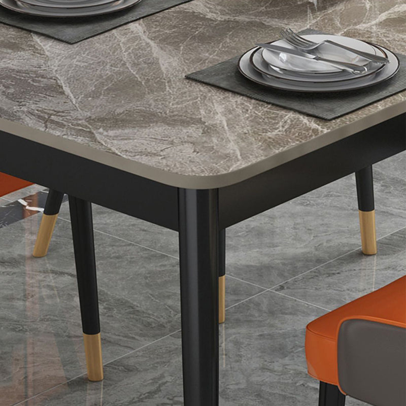 Rectangle 4 Legs Dining Table Modern Stone Table for Kitchen