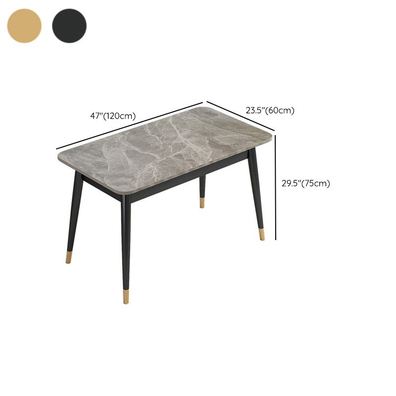 Rectangle 4 Legs Dining Table Modern Stone Table for Kitchen