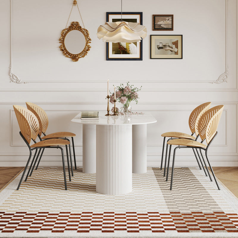 Modern 3 Legs Dining Table White Stone Table for Dining Room