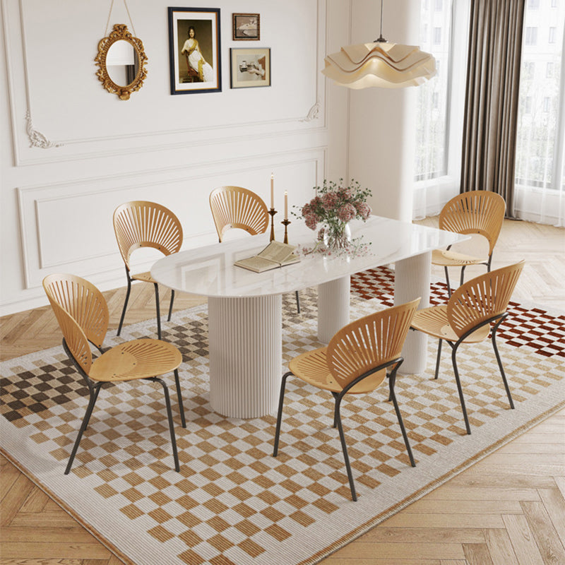 Modern 3 Legs Dining Table White Stone Table for Dining Room